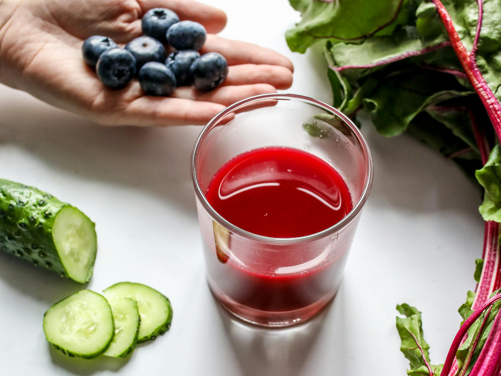 Jugo Cítrico de Arándanos y Jengibre